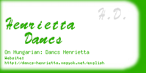 henrietta dancs business card
